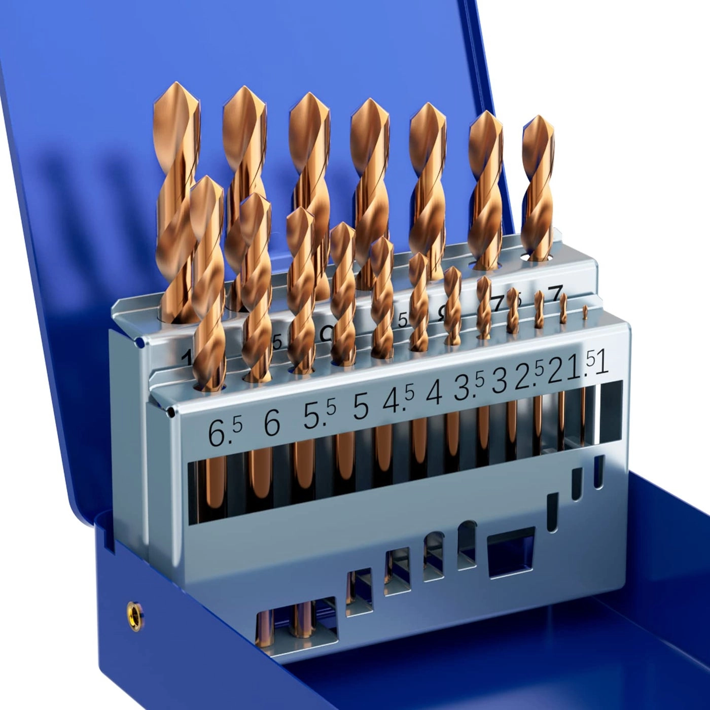 MACXCOIP M35 Cobalt Drill Bit Set - 19Pcs 1.0mm-10.0mm