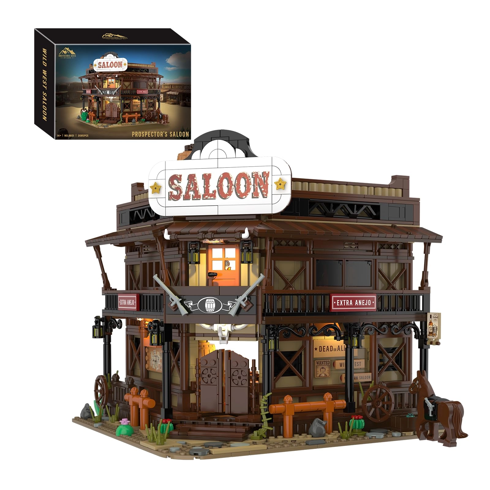 amireed Wild West Saloon - Wild Western Saloon Building Blocks Set