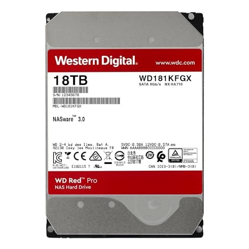 Red Pro 3.5" 7200rpm 512MB SATA 6Gb/s (WD181KFGX) - 18TB