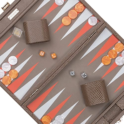 Backgammon Set - Medium Chestnut Vegan Leather