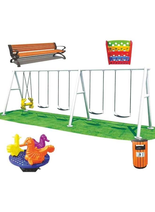 Multi Purpose Kids Outdoor Playing Equipments - 770x320x280cm 2+ Years