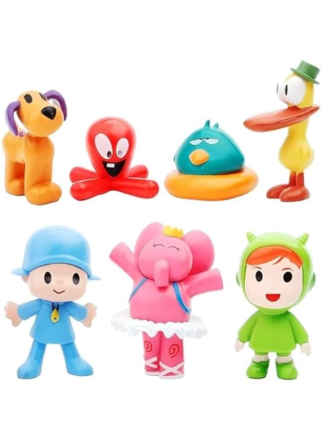 Animated Character Set - 7-Piece 2.6 Inch PVC