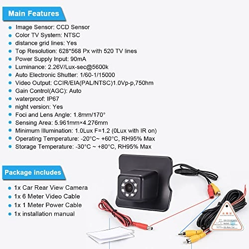 Rear View Reversing Camera - Wired 628x586 pixels