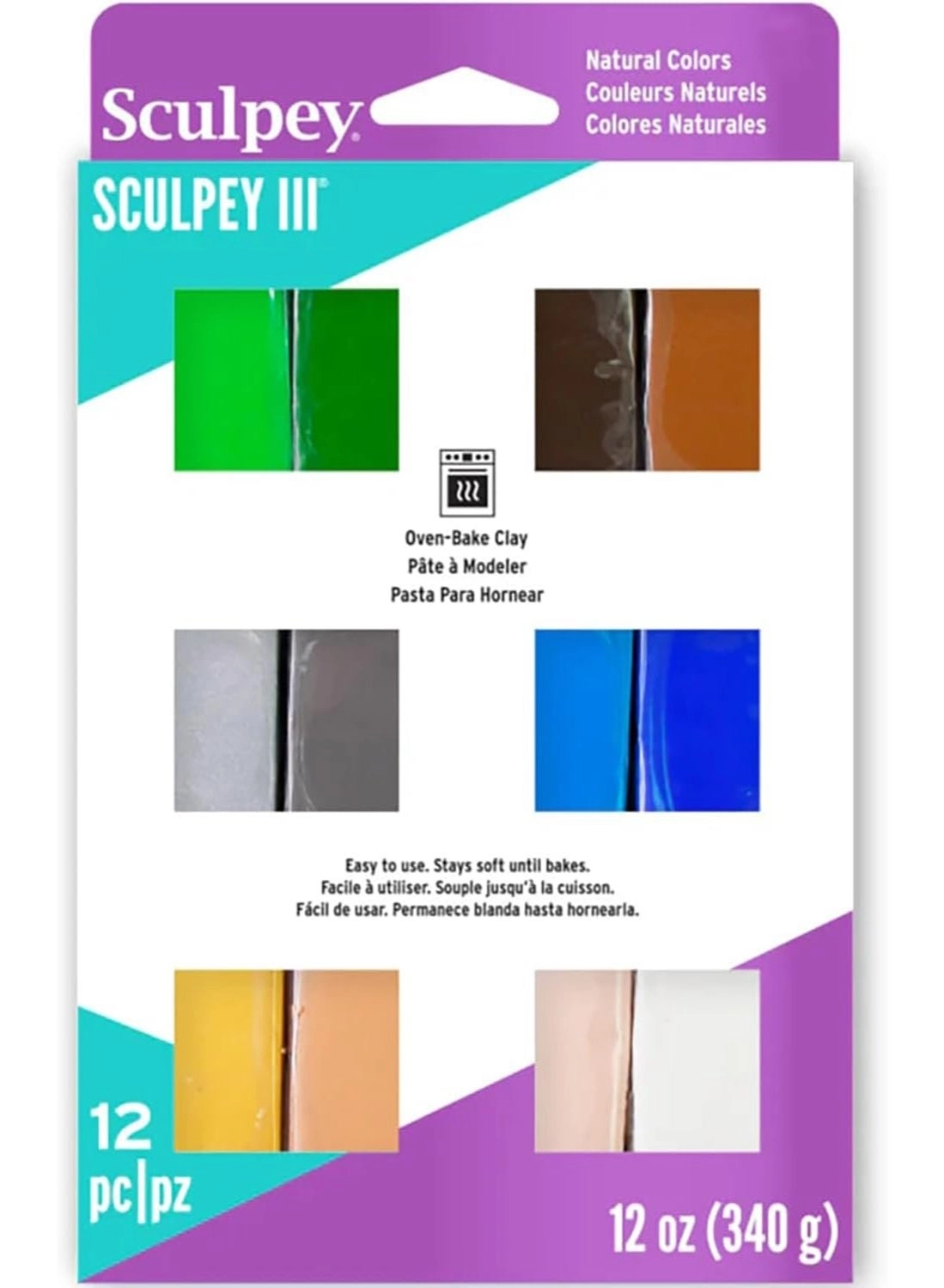 Sculpey III Polymer Oven-Bake Clay - 342g 12pcs.
