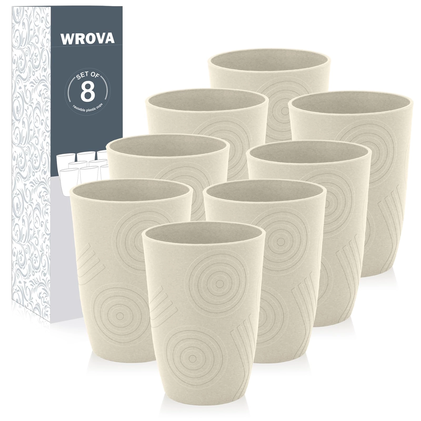 Reusable Cup - 8 pcs - Striped - 500 ml
