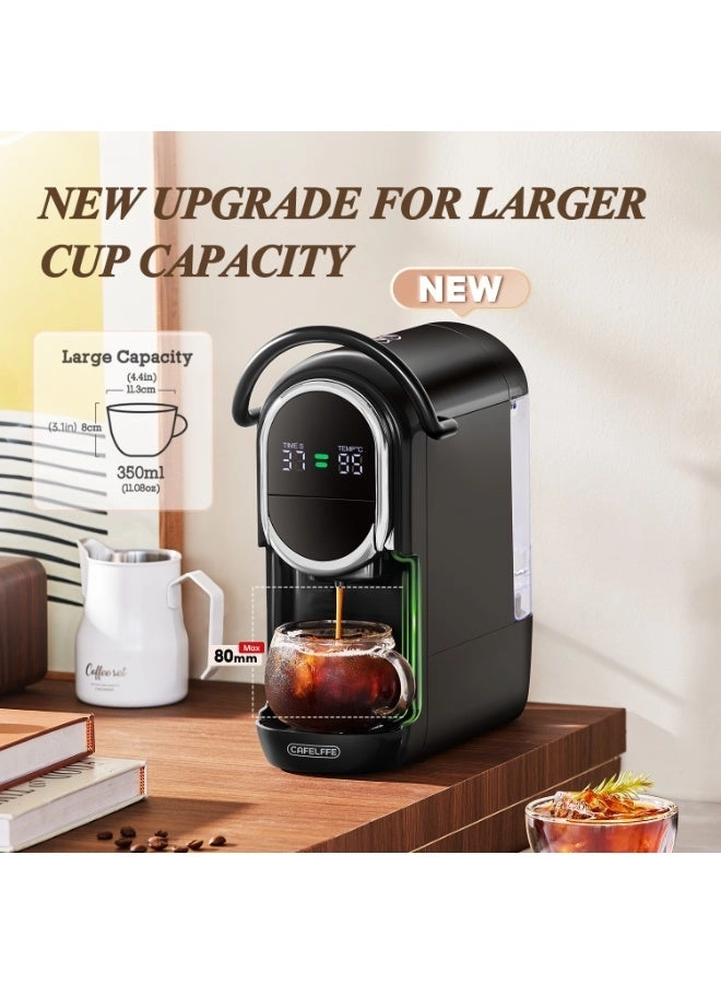 4-in-1 Automatic Capsule Coffee Machine - Adjustable Temperature 19 Bar