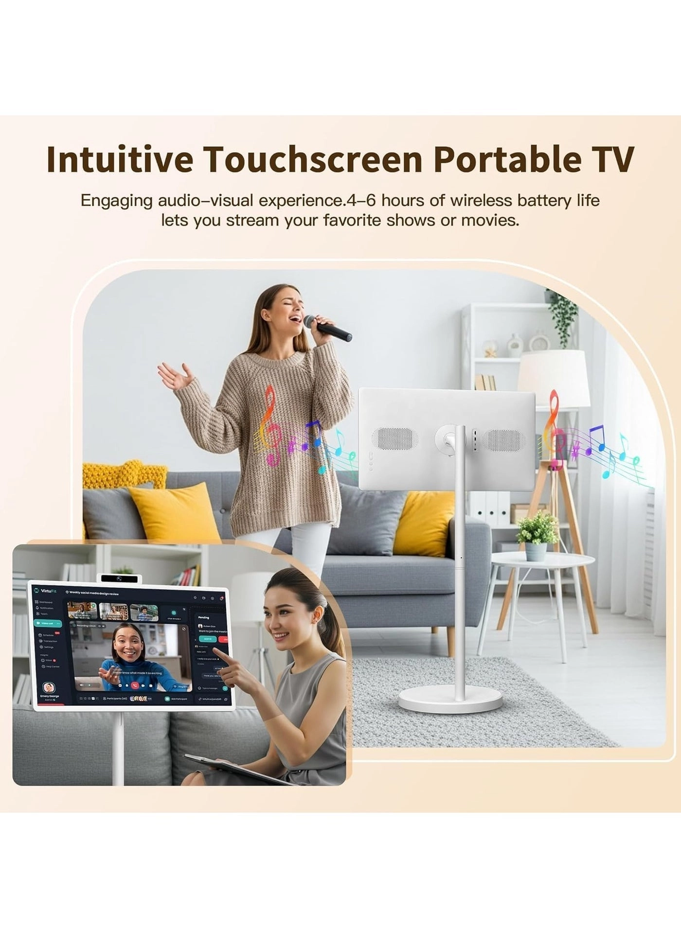 Smart Movable Touch Screen Display - 32 in 4K