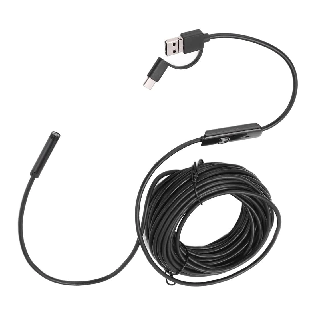 SOSSEG 7mm USB Endoscope Inspection Camera - 3 In 1 HD Waterproof 6 Led