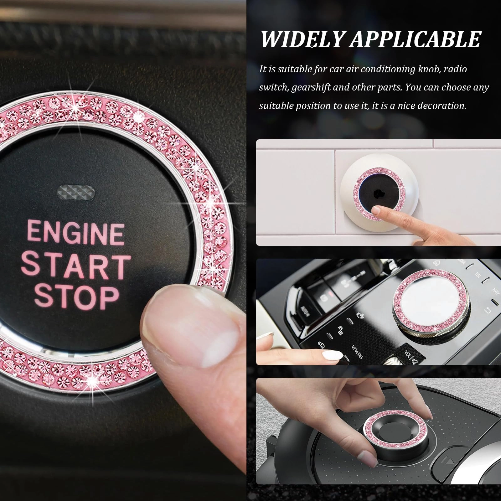 Rhinestone Car Engine Start Ring Decals