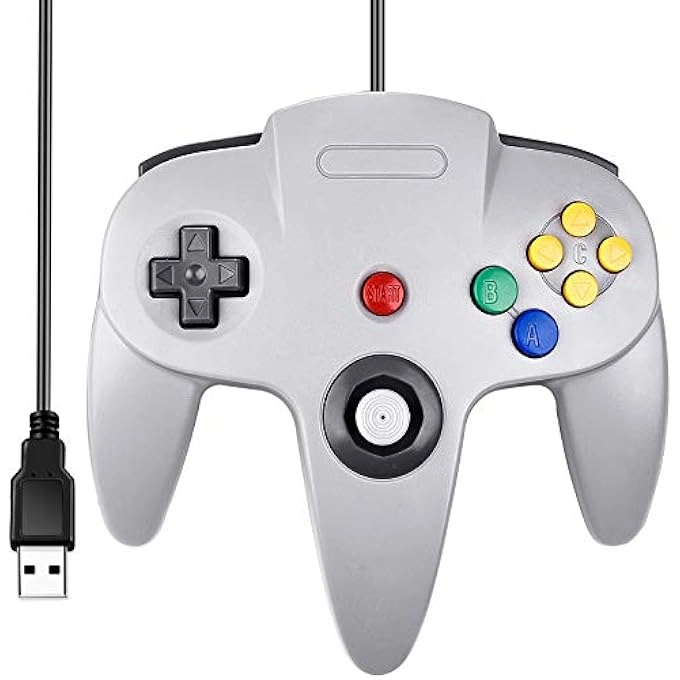 Retro N64 Controller - BLUE/RED Windows PC Mac Raspberry Pi Pack