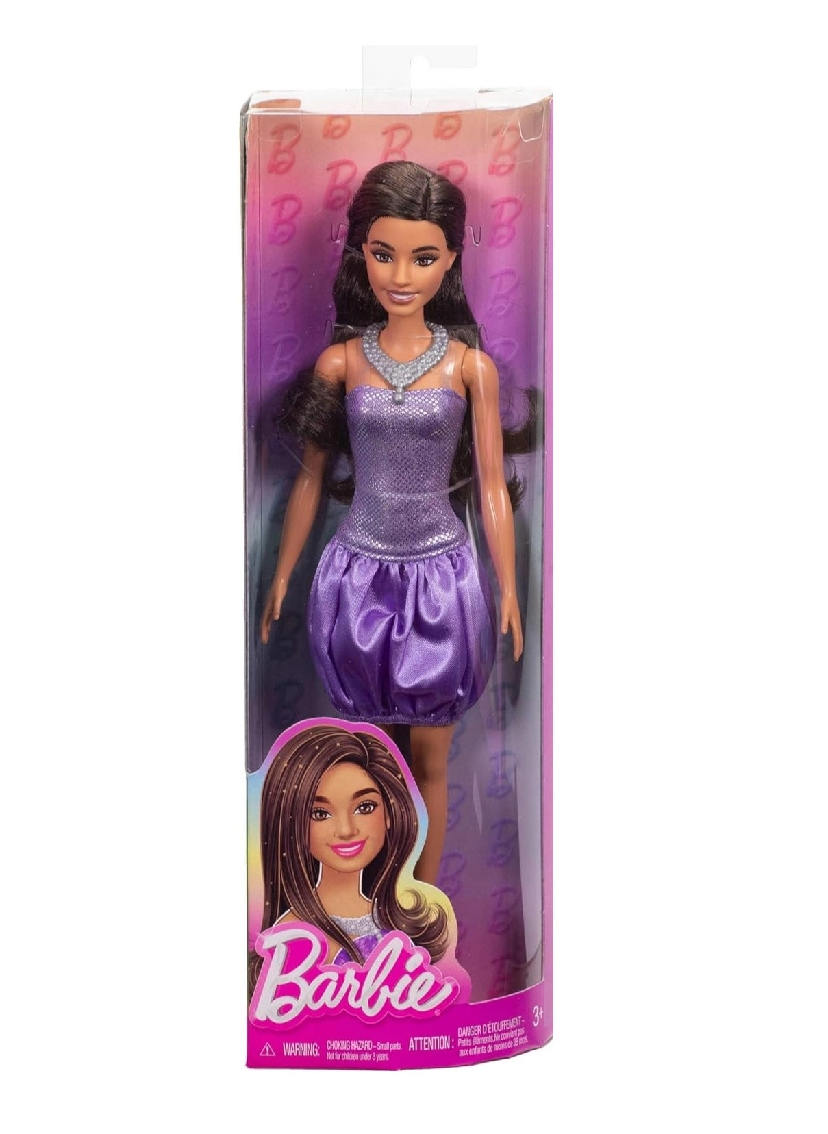 Barbie Fashionistas - 30 cm Brown Hair Purple Bubble Dress Ages 3+