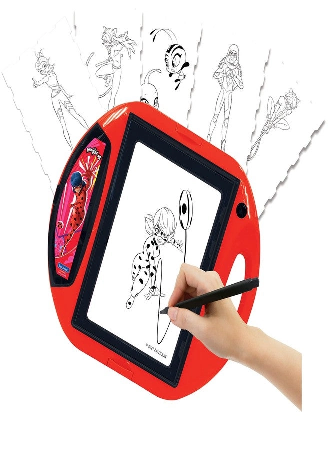 Lexibook Miraculous Ladybug Cat Noir Drawing Projector - 4 Stamps 10 templates Lighting Screen 1 Pen