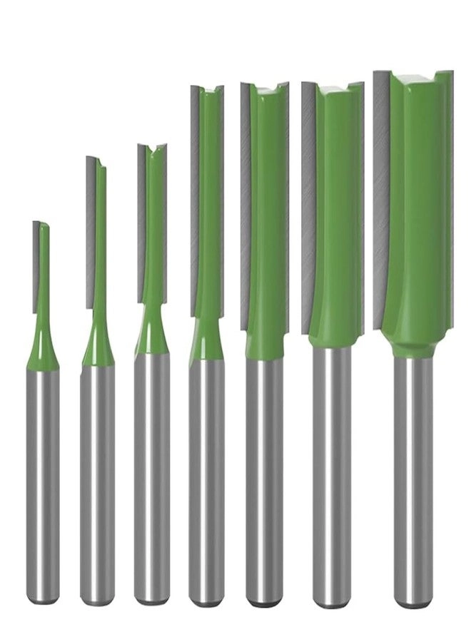 Serplex Tungsten Carbide Straight Dado Router Drill Bit Set - 3/4/5/6/8/10/12mm 1/4" 7PCS