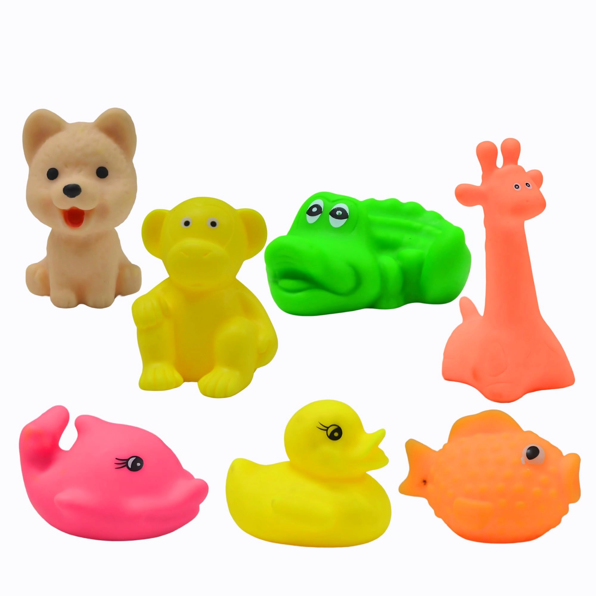 Vibgyor Vibes, Vibgyor Vibes Rubber Colorful Floating Baby Toys - 7-Piece Multicolor Squeaky