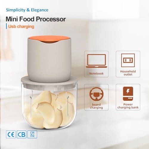Electric Food Processor - 600ML Type-C Rechargeable