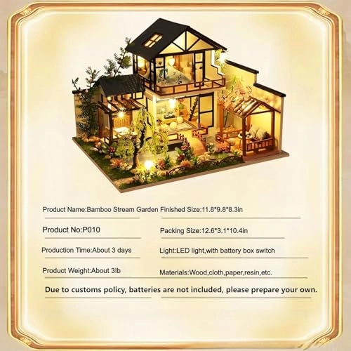 DIY Miniature House Kit - Bamboo Stream Courtyard