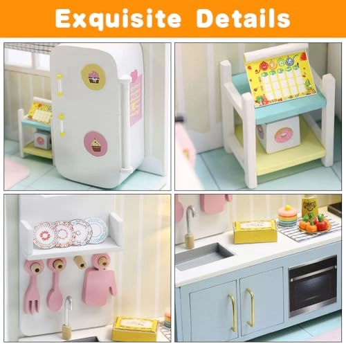 DIY Miniature Dollhouse Kit - mini kitchen