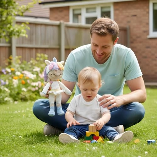 Crochet Unicorn Doll - Handmade 100% Cotton Ages 0+