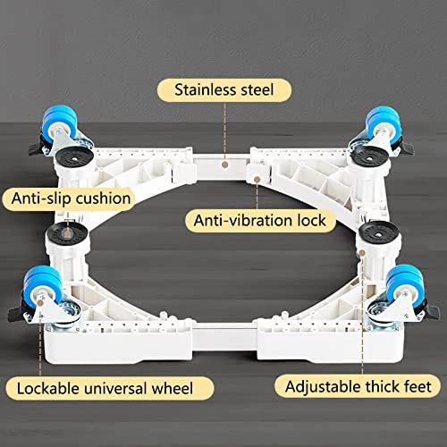 Washing Machine Base - Silver Adjustable 45-70cm