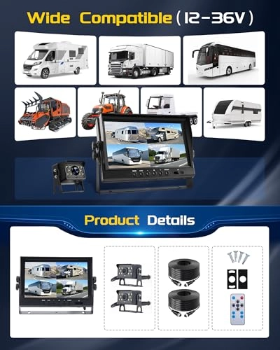 DVR Reversing Camera Kit - Night Vision Hardwired 1080P + Backup Camera