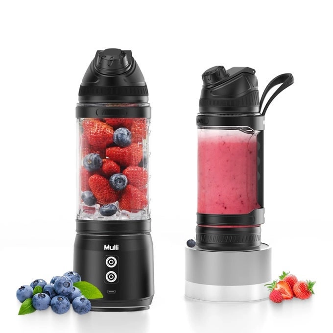 Mulli Portable Blender - USB Rechargeable AntiJam DualBlade SelfCleaning