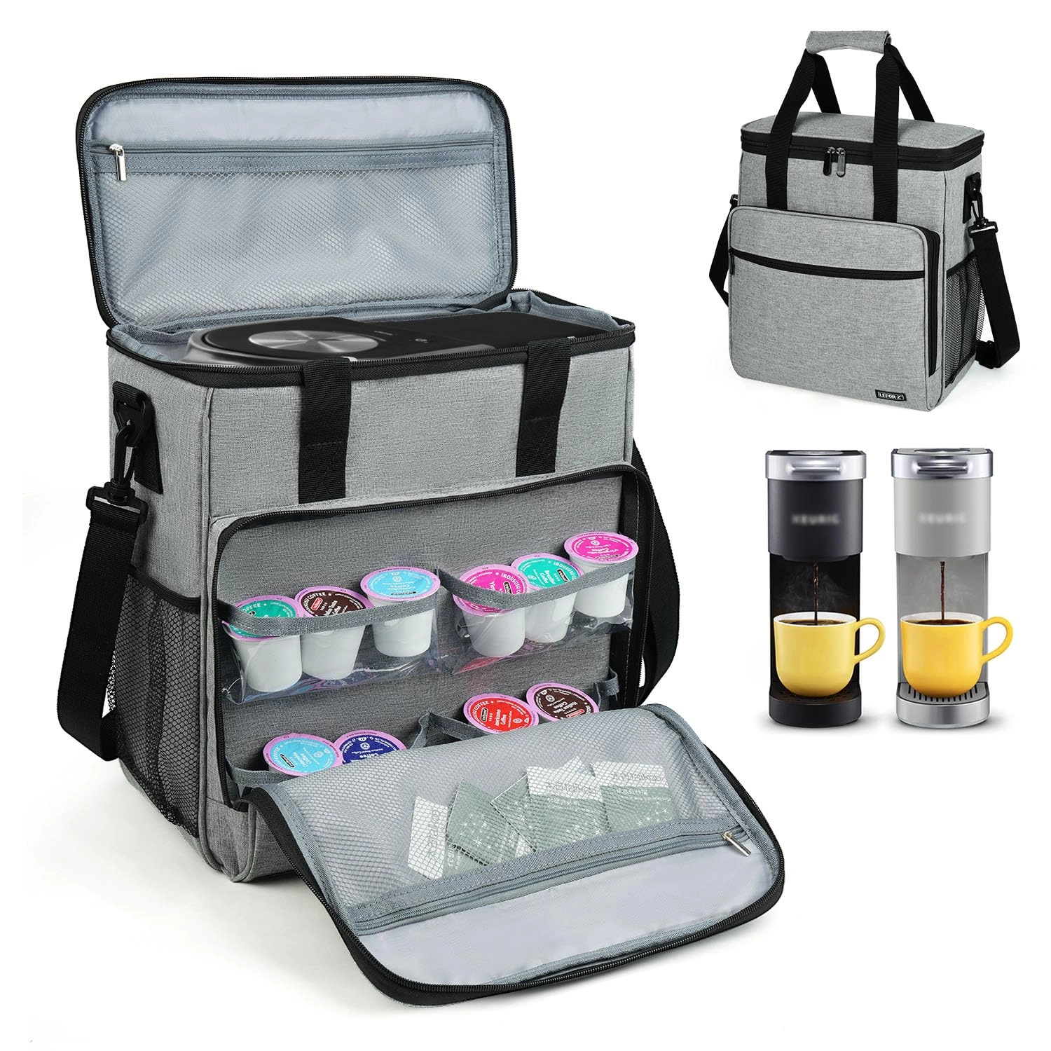 LEFOR·Z Coffee Maker Carrying Bag - Compatible for K-Mini or K-Mini Plus Grey