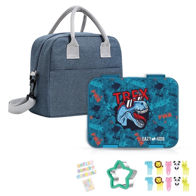 6 & 4 Convertible Bento Lunch Box - TREX Blue