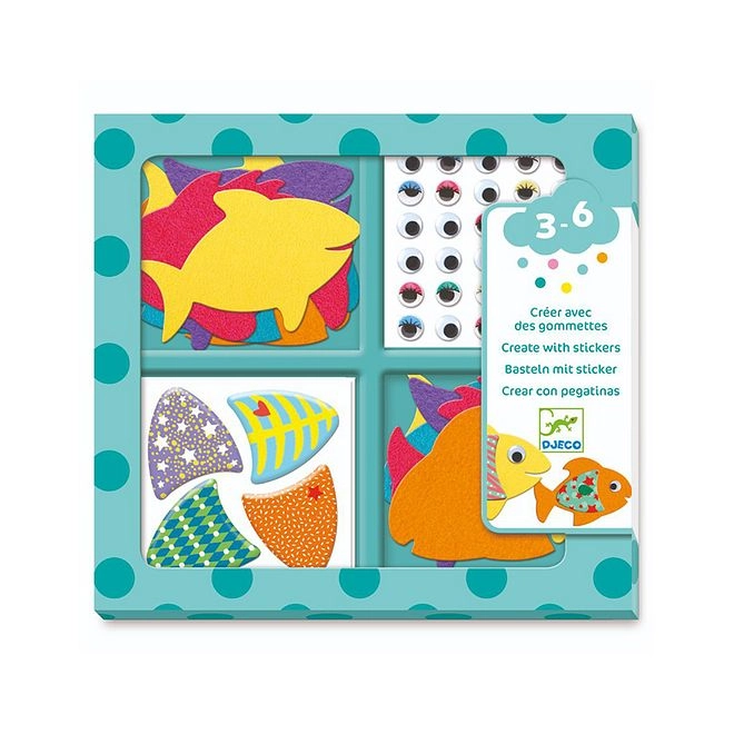 I Love Fishes Sticker Book Puffy Stickers Pre Cut Felt Fish 33 pcs