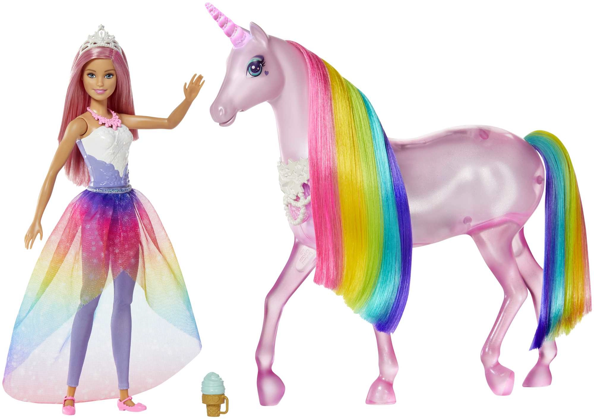 Barbie Dreamtopia Magical Lights Unicorn - Rainbow Mane Lights & Sounds Ages 3+
