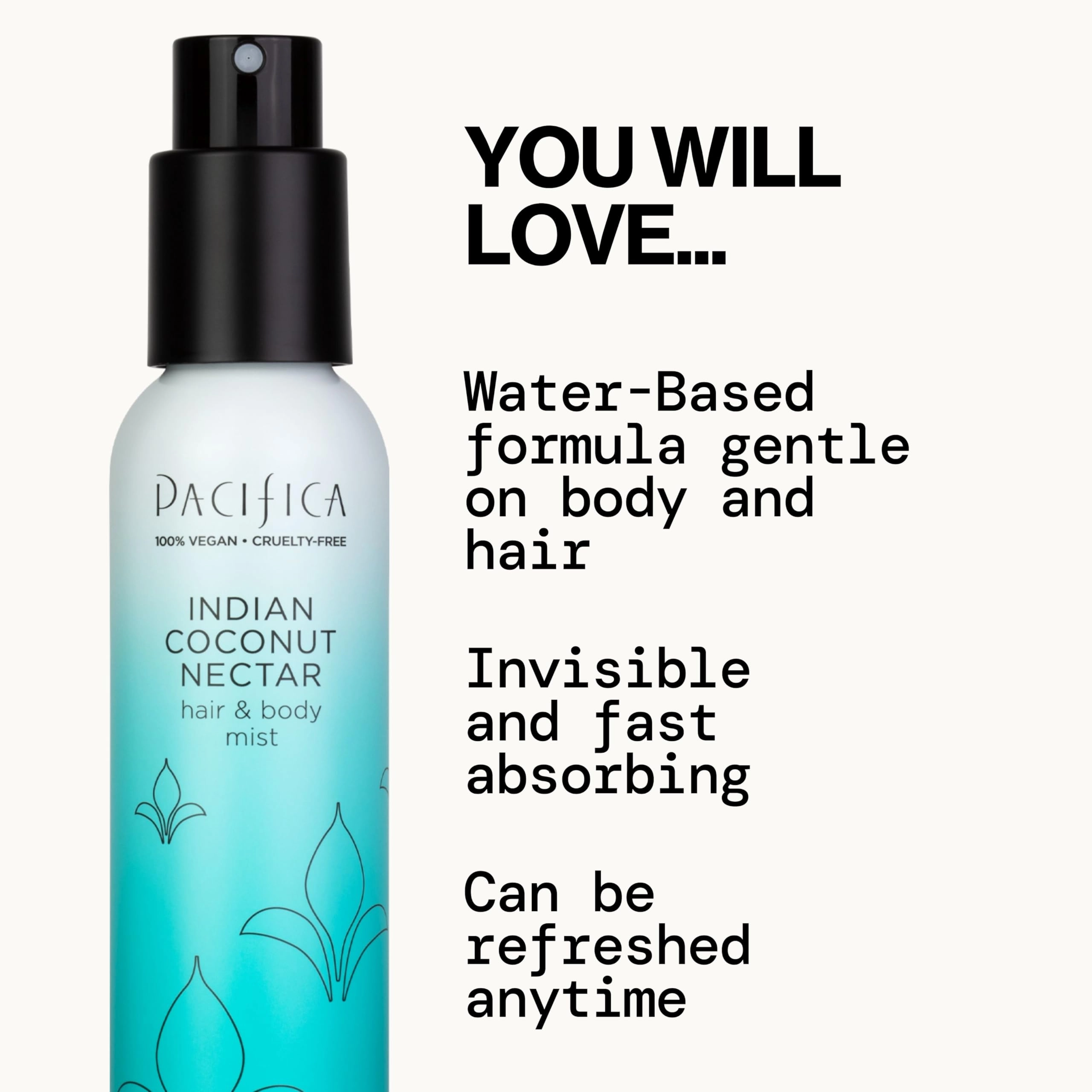 Perfumed Hair and Body Mist 1 - 6 Fluid Ounces Indian Coconut Nectar