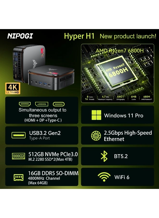 H1 - Ryzen 7 6800H 16GB 512GB