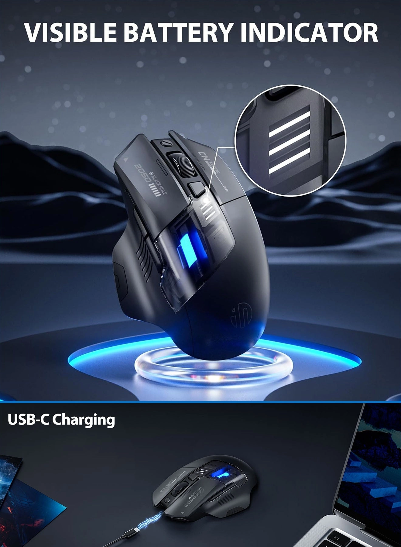 IN9 Tri-mode Wireless Mouse - Wireless