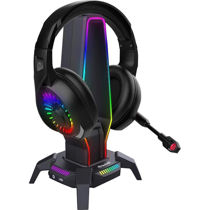 HZ10 - Headset Stand for Over-Ear Headphones RGB Illumination 3 USB Port