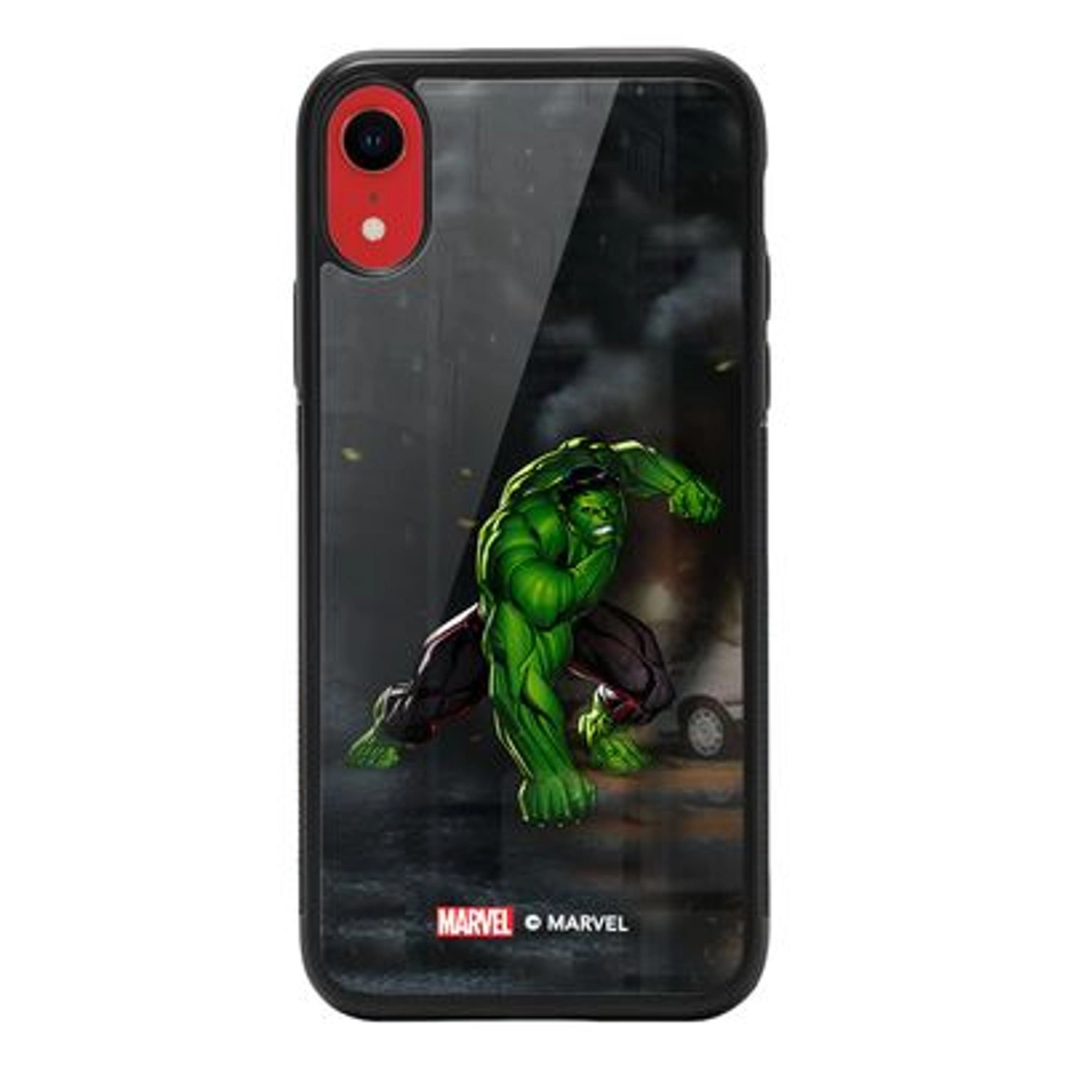 Wackylicious Hulk Smash Cover for iPhone XR - TPU Bumper Case + Tempered Glass Back Back Case