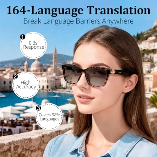 Ai Translation Smart Glasses - Bluetooth 5.3 115 Languages
