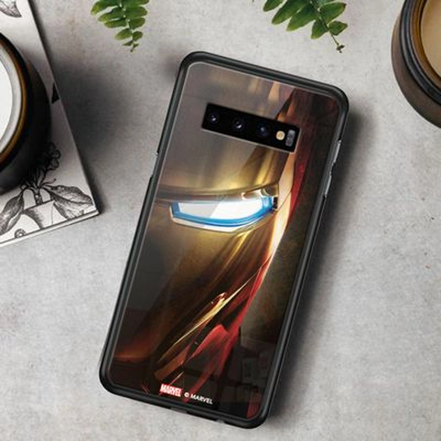 Red Ironman face Back Case for Galaxy S10 Plus