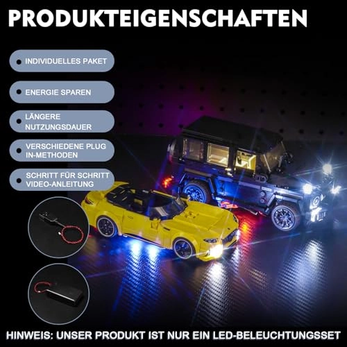 LED Light Set for Lego 76924 - Mercedes-AMG G 63 & Mercedes-AMG SL 63 Battery Powered 5V