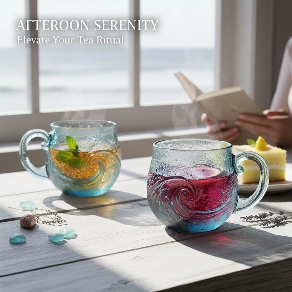 Ocean Wave Sea Glass Mug - 1 pcs - 350 ml