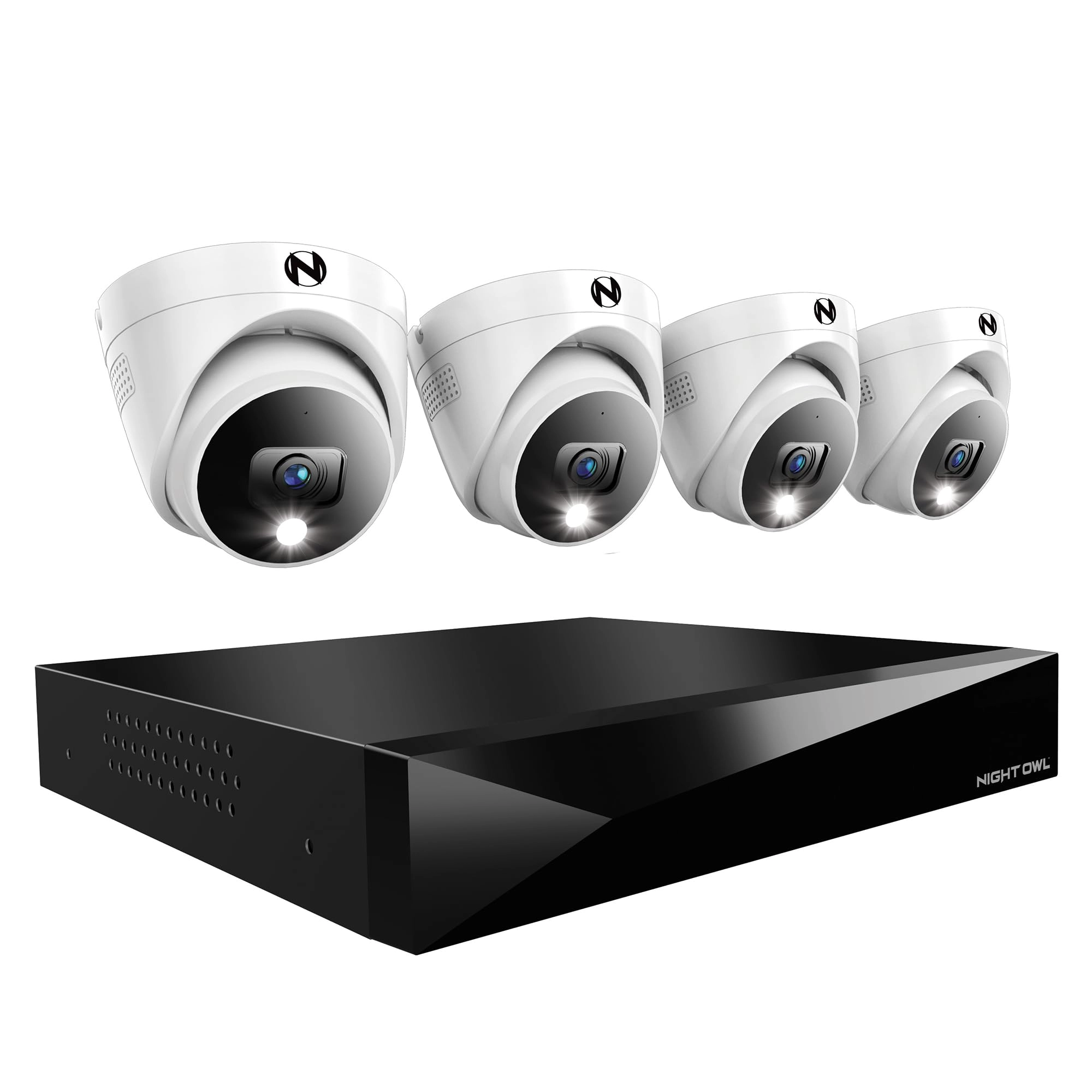 NIGHT OWL 12 Channel Wired DVR - 2TB + Wired BNC Deterrence Dome Camera - 2K 4 Camera + 2TB Hard Drive