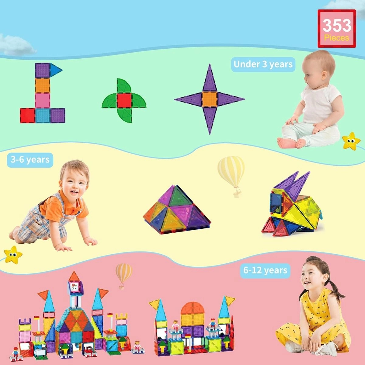 Magnetic Tiles - 353 pcs