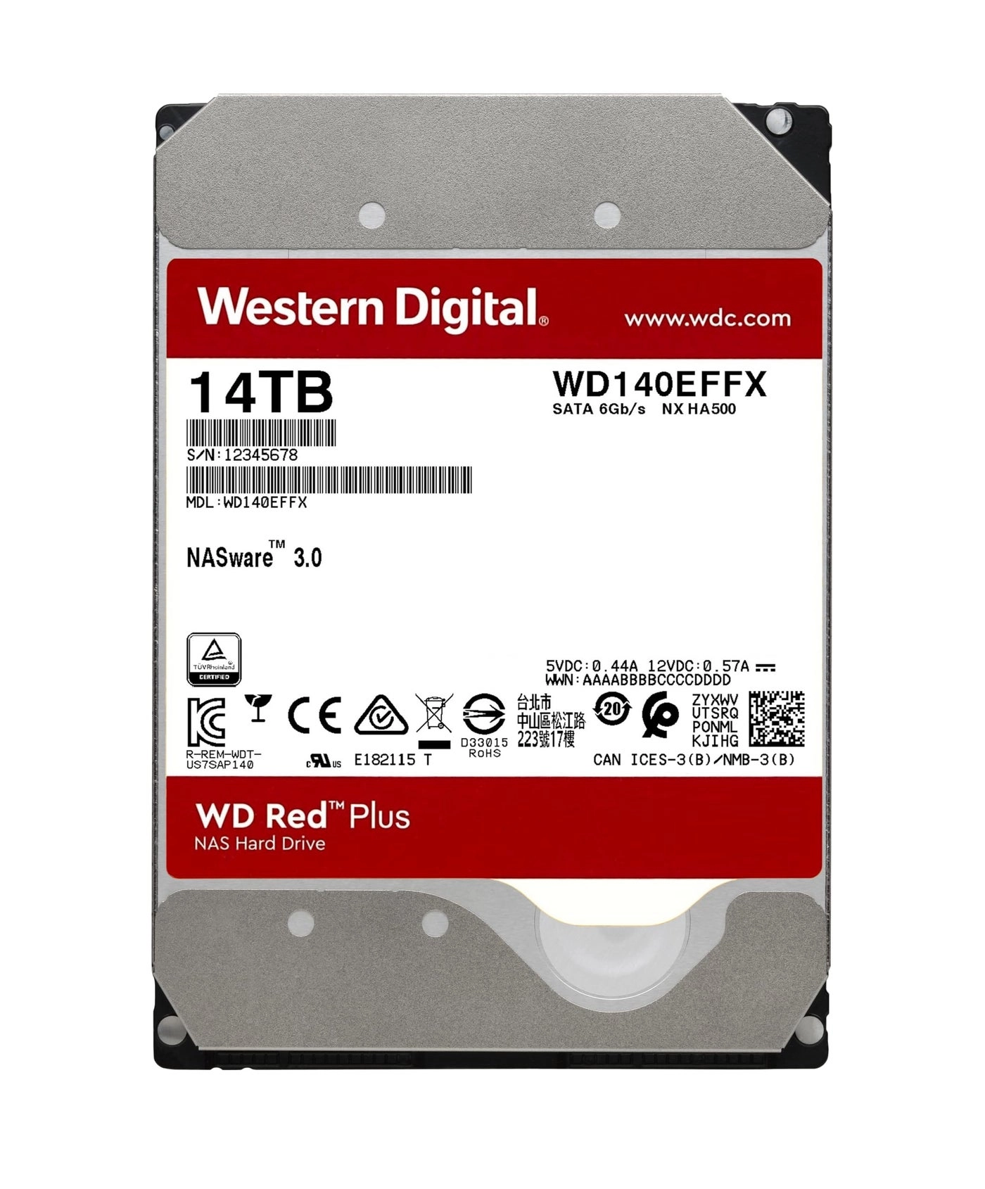 WD Red 3.5" 5400rpm 512 MB SATA 6Gb/s (WD140EFFX) - 14TB