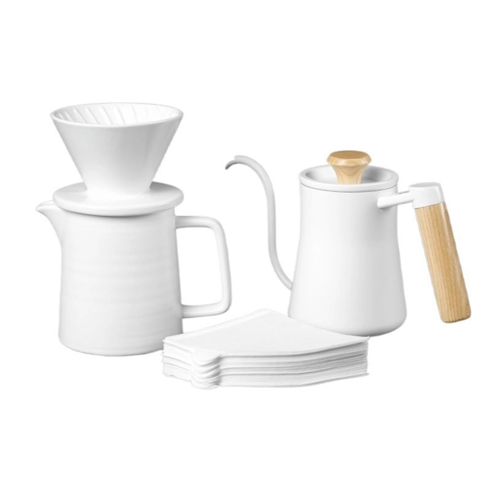 ZIGUIhsou-11 Coffee Kettle - Hand-brewed Gooseneck Spout 4 Piece Set