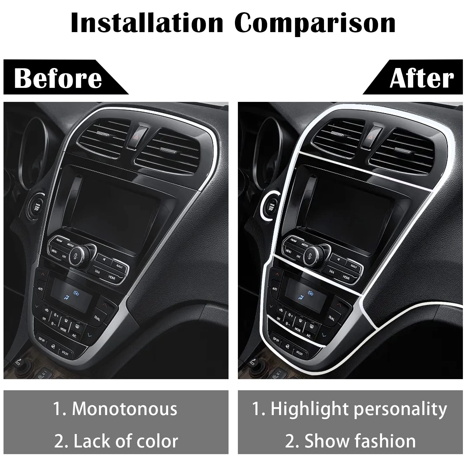 Car interior trim strip