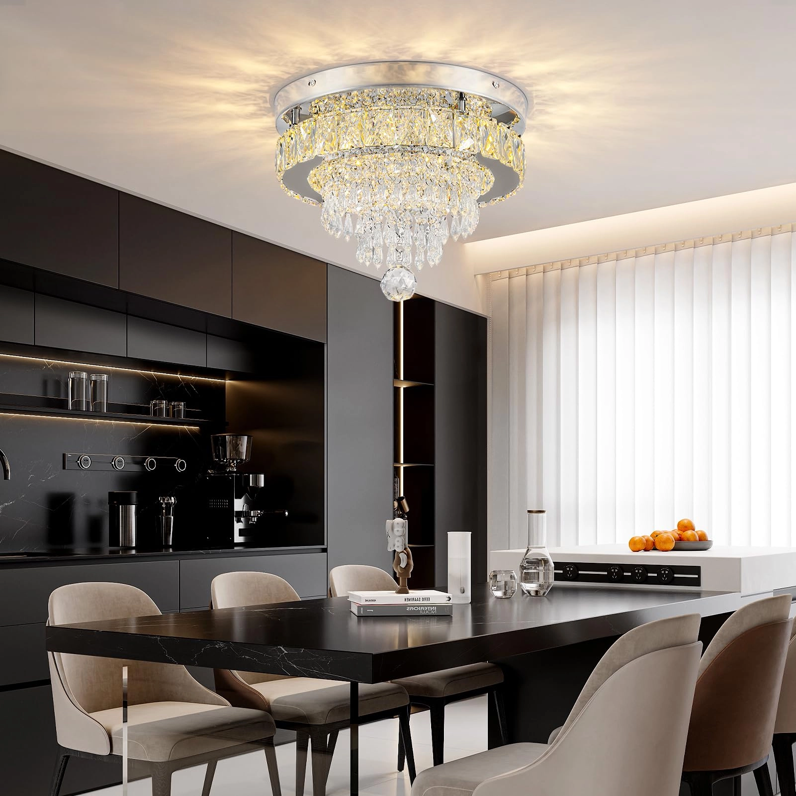 Crystal Ceiling Light - 3000k-6000k Dimmable