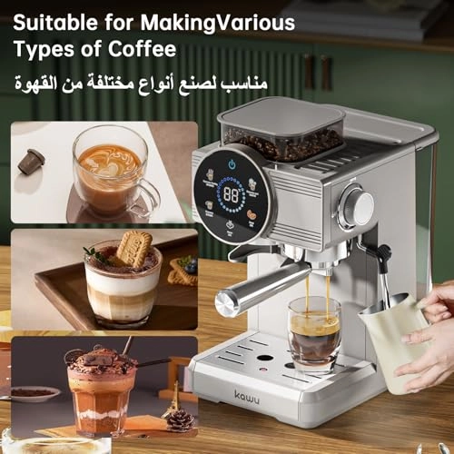 20Bar Semi-Automatic - Integrated Grinder Milk Frother