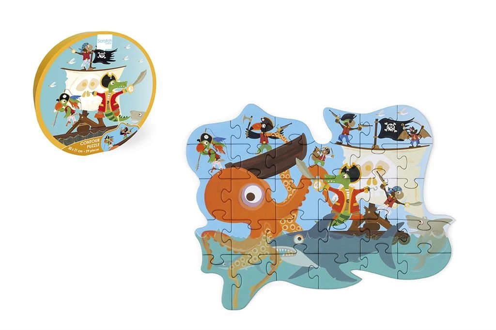 Scratch Europe Pirates Contour Puzzle - 3+ 29 pieces