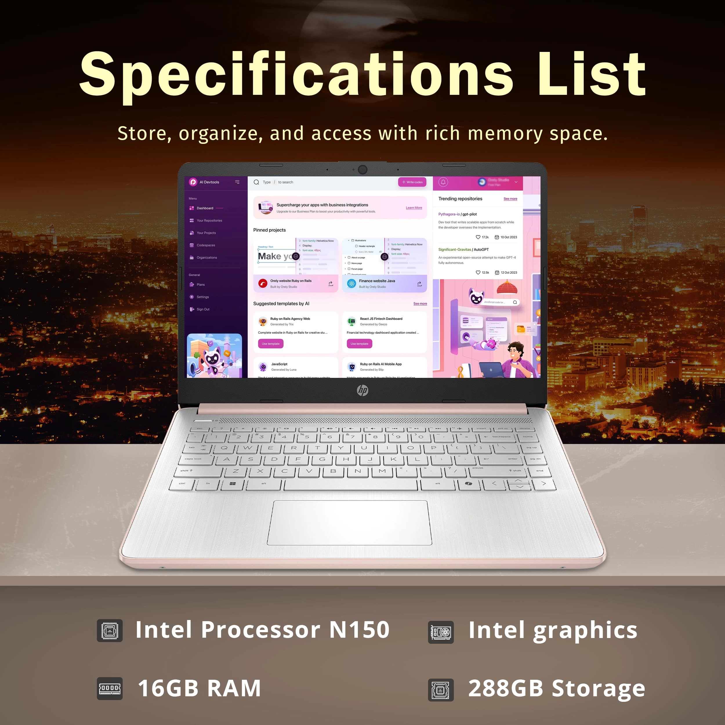 Stream 14 - 14'' N150 16GB DDR4 288GB