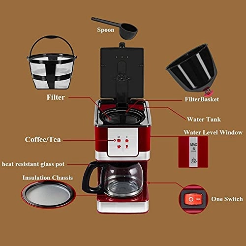 Filter Coffee Machine - 600ML Detachable Filter Anti-Drip