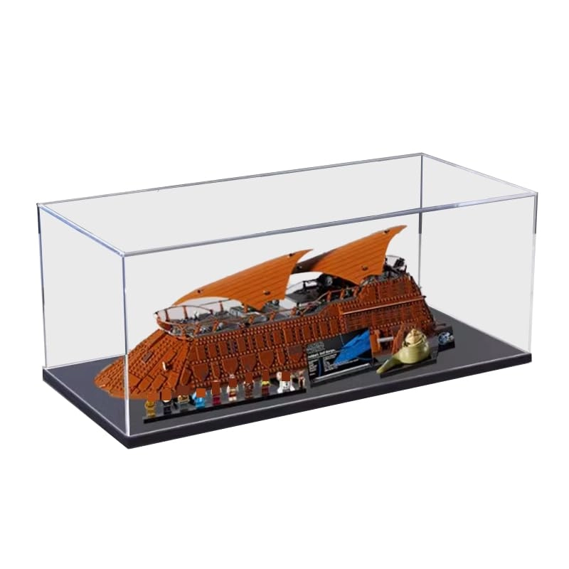 Clear Acrylic Display Case for Lego SW 75397 - 32.67x11.81x11.81in. Black Bottom+alloy Edge