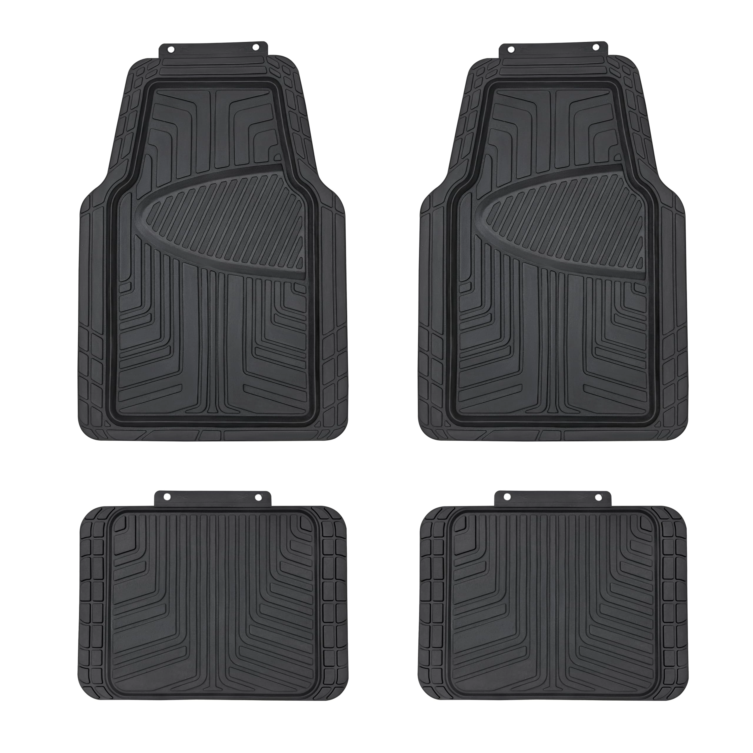 Amazon 4-Piece Heavy Duty PVC Floor Mats with Cargo Liner - Black Universal Fit